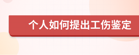 个人如何提出工伤鉴定