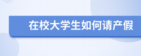 在校大学生如何请产假