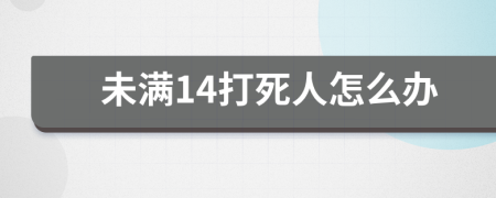 未满14打死人怎么办