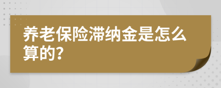 养老保险滞纳金是怎么算的？