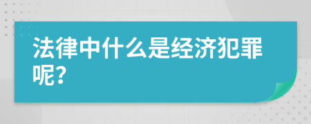 法律中什么是经济犯罪呢？