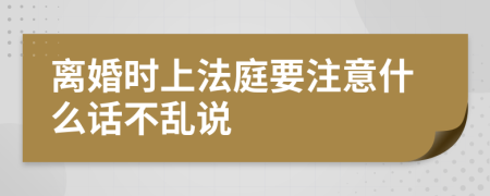 离婚时上法庭要注意什么话不乱说