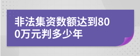 非法集资数额达到800万元判多少年