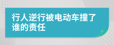 行人逆行被电动车撞了谁的责任