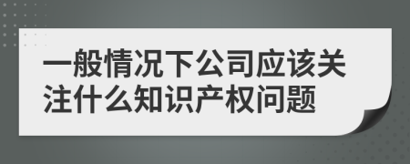 一般情况下公司应该关注什么知识产权问题