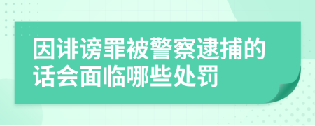 因诽谤罪被警察逮捕的话会面临哪些处罚