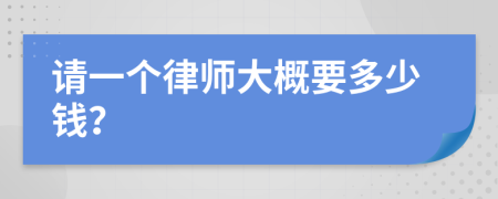 请一个律师大概要多少钱？