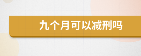 九个月可以减刑吗