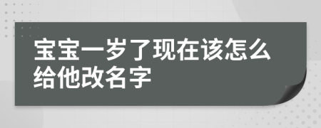 宝宝一岁了现在该怎么给他改名字