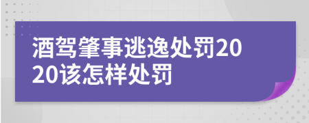 酒驾肇事逃逸处罚2020该怎样处罚