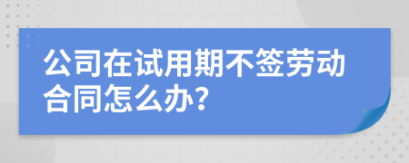 公司在试用期不签劳动合同怎么办？