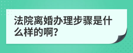 法院离婚办理步骤是什么样的啊？