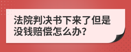 法院判决书下来了但是没钱赔偿怎么办？