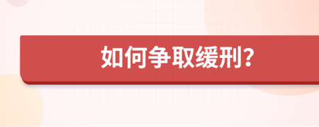 如何争取缓刑？