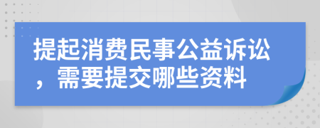 提起消费民事公益诉讼，需要提交哪些资料