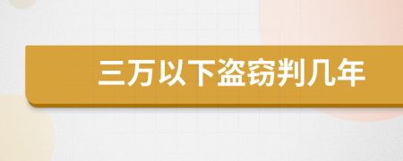 三万以下盗窃判几年