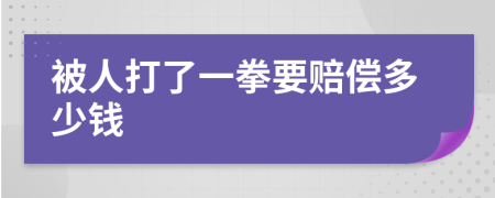 被人打了一拳要赔偿多少钱