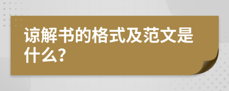 谅解书的格式及范文是什么？