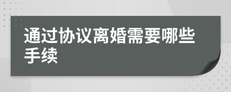 通过协议离婚需要哪些手续