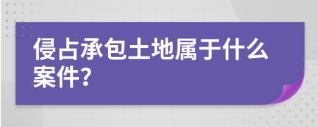 侵占承包土地属于什么案件？