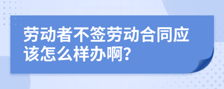 劳动者不签劳动合同应该怎么样办啊？