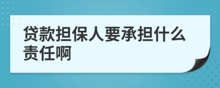 贷款担保人要承担什么责任啊