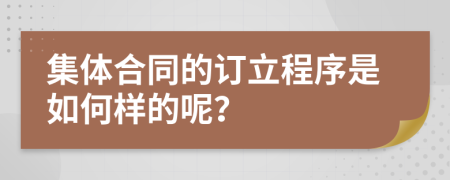 集体合同的订立程序是如何样的呢？