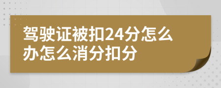 驾驶证被扣24分怎么办怎么消分扣分