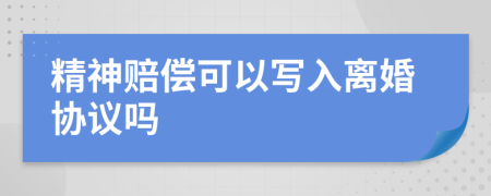 精神赔偿可以写入离婚协议吗