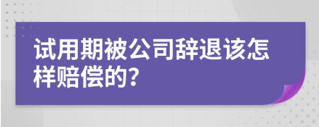 试用期被公司辞退该怎样赔偿的？