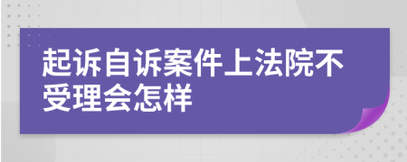 起诉自诉案件上法院不受理会怎样