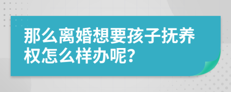 那么离婚想要孩子抚养权怎么样办呢？