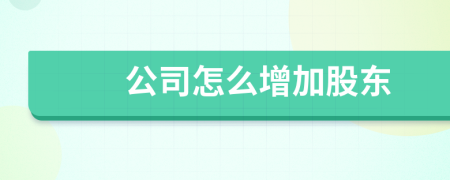公司怎么增加股东