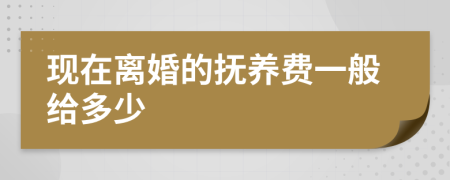 现在离婚的抚养费一般给多少