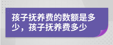 孩子抚养费的数额是多少，孩子抚养费多少