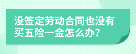 没签定劳动合同也没有买五险一金怎么办？