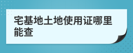 宅基地土地使用证哪里能查