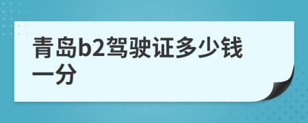 青岛b2驾驶证多少钱一分