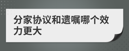 分家协议和遗嘱哪个效力更大