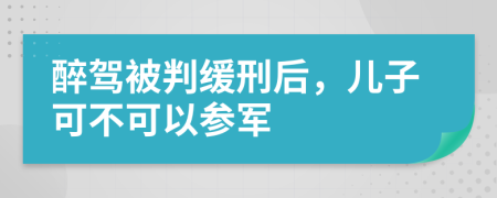 醉驾被判缓刑后，儿子可不可以参军