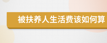 被扶养人生活费该如何算