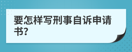 要怎样写刑事自诉申请书？