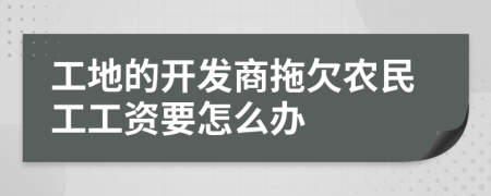 工地的开发商拖欠农民工工资要怎么办