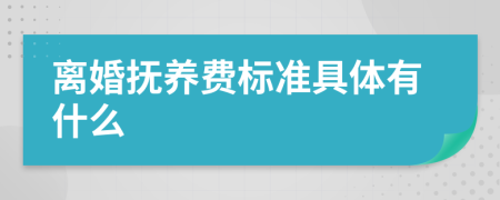 离婚抚养费标准具体有什么