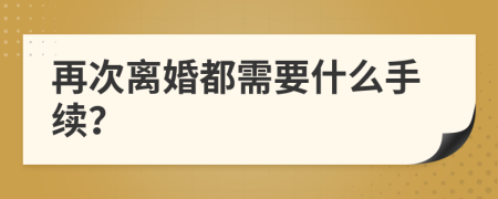 再次离婚都需要什么手续？