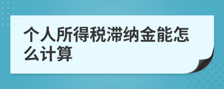 个人所得税滞纳金能怎么计算