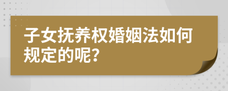 子女抚养权婚姻法如何规定的呢？