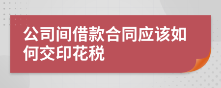 公司间借款合同应该如何交印花税