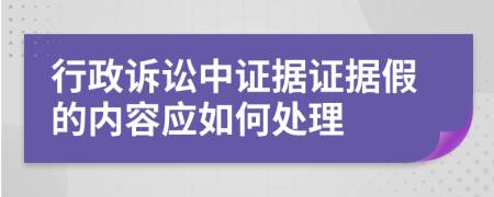 行政诉讼中证据证据假的内容应如何处理