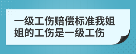 一级工伤赔偿标准我姐姐的工伤是一级工伤